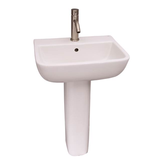 Barclay Series 600 Large Ped Lav,1hole, White