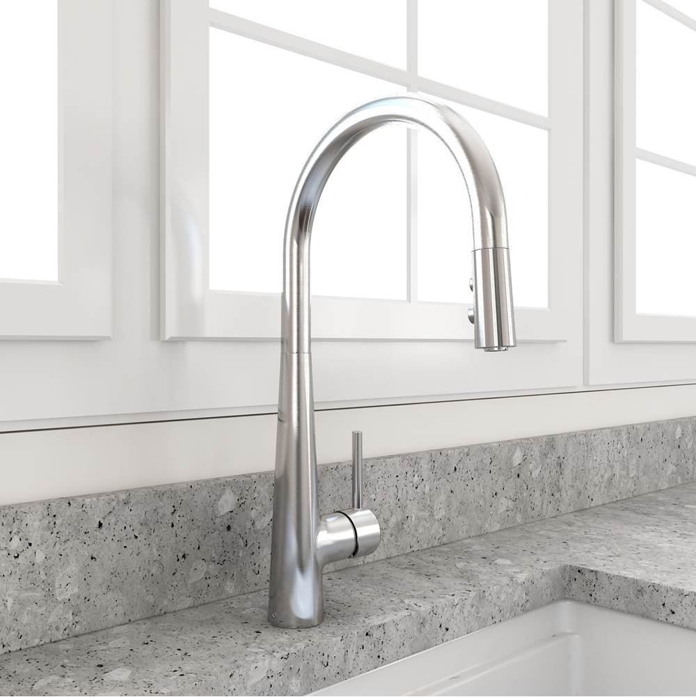 BOCCHI Lugano 2.0 Pull-Down Kitchen Faucet in Stainless Steel