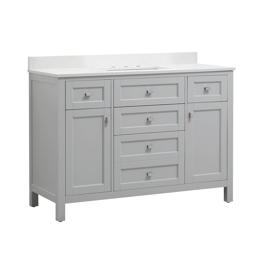 Cahaba Designs Juniper 48 in. Vanity in Dove Gray with Engineered Stone Top and Ceramic Basin