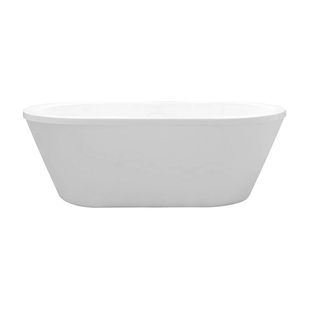 Cahaba Designs Virgo 63 in. Freestanding Acrylic Tub in Glossy White with White Drain