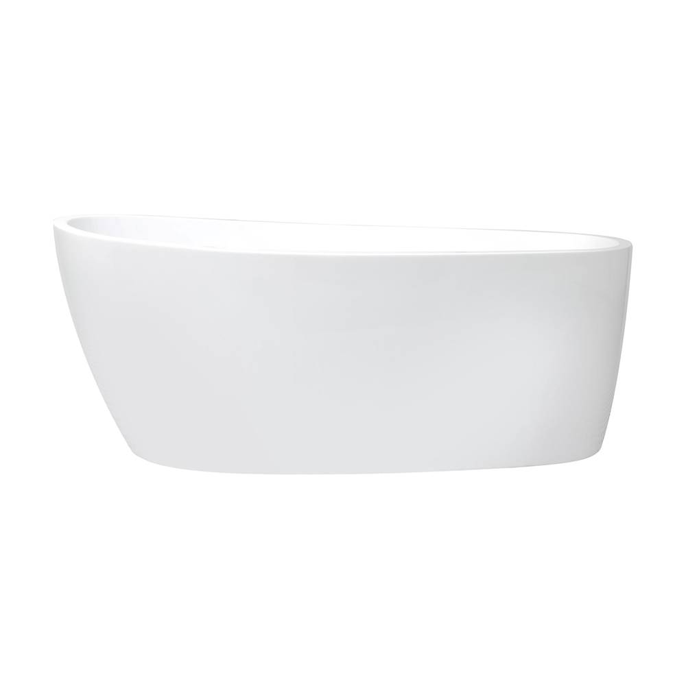 Cahaba Designs Violet 69 in. Freestanding Acrylic Tub in Glossy White with White Drain