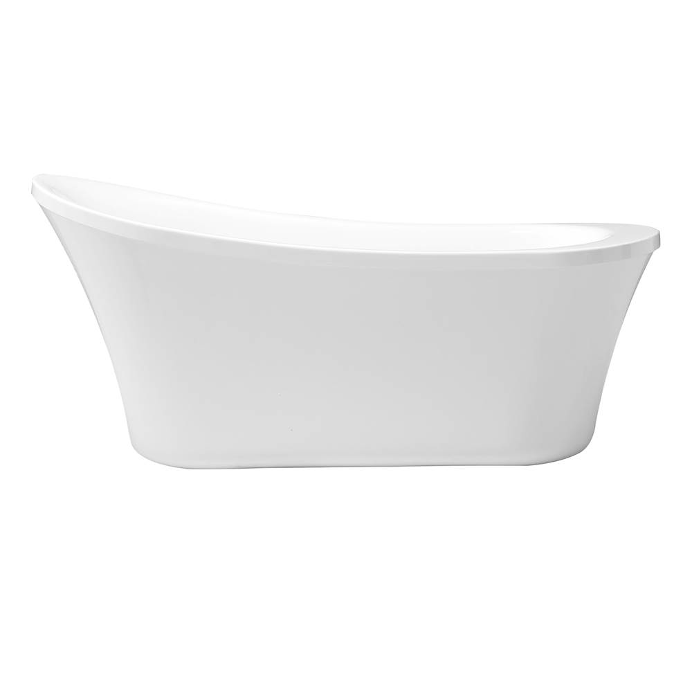 Cahaba Designs Zeya 65 in. Freestanding Acrylic Tub in Glossy White