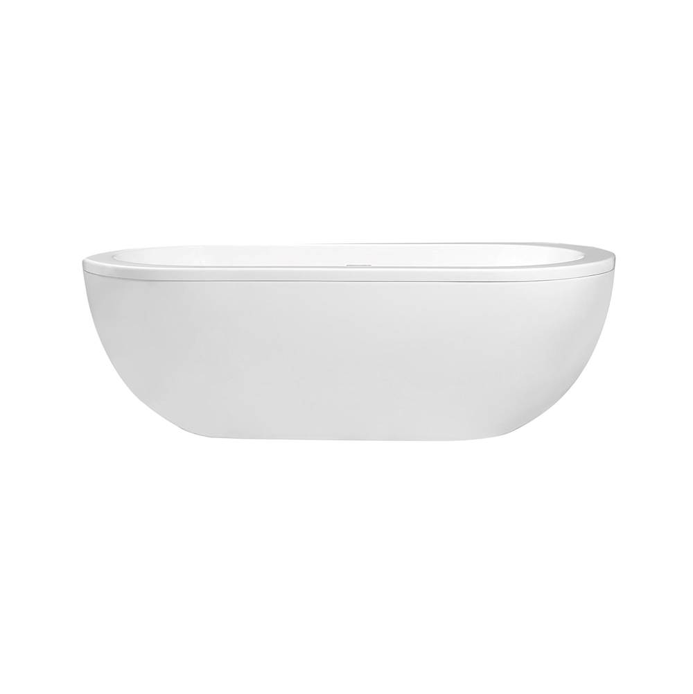 Cahaba Designs Sacha 71 in. Freestanding Acrylic Tub in Glossy White with White Drain