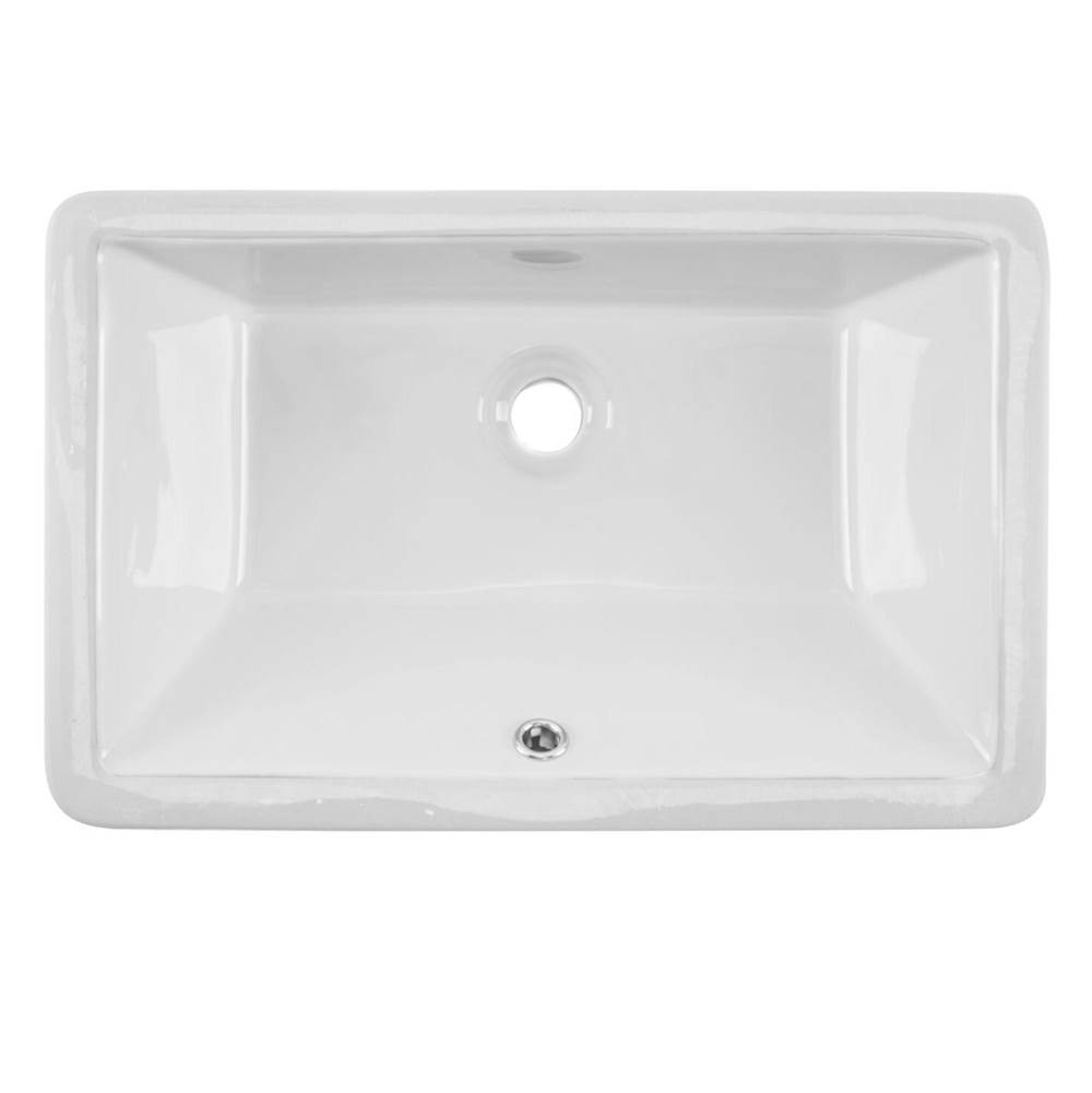 Cahaba Designs Undermount 21 in. Glazed Porcelain Trough Bathroom Sink in White
