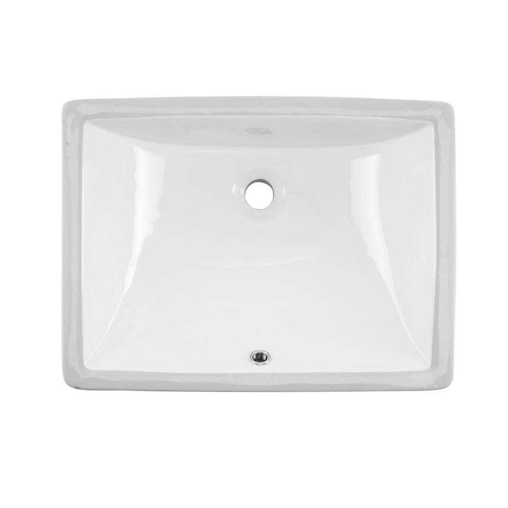Cahaba Designs Undermount 20 in. Glazed Porcelain Trough Bathroom Sink in White
