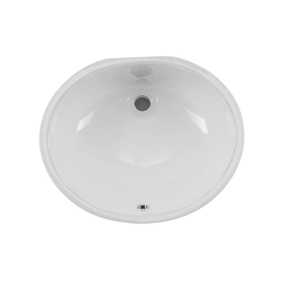 Cahaba Designs Undermount 17 in. Glazed Porcelain Oval Bathroom Sink in White