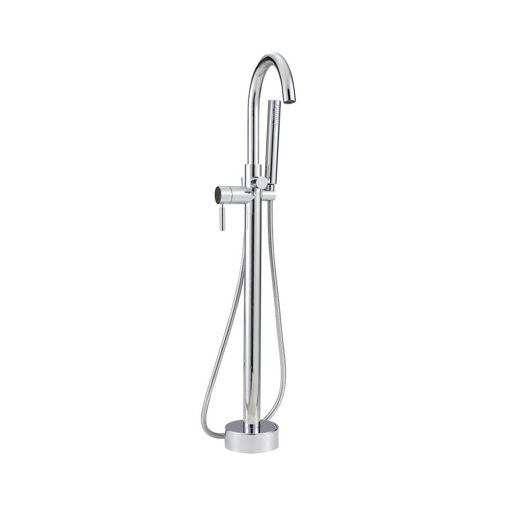 Cahaba Designs Caylin Single Handle Freestanding Tub Faucet with Handshower in Chrome