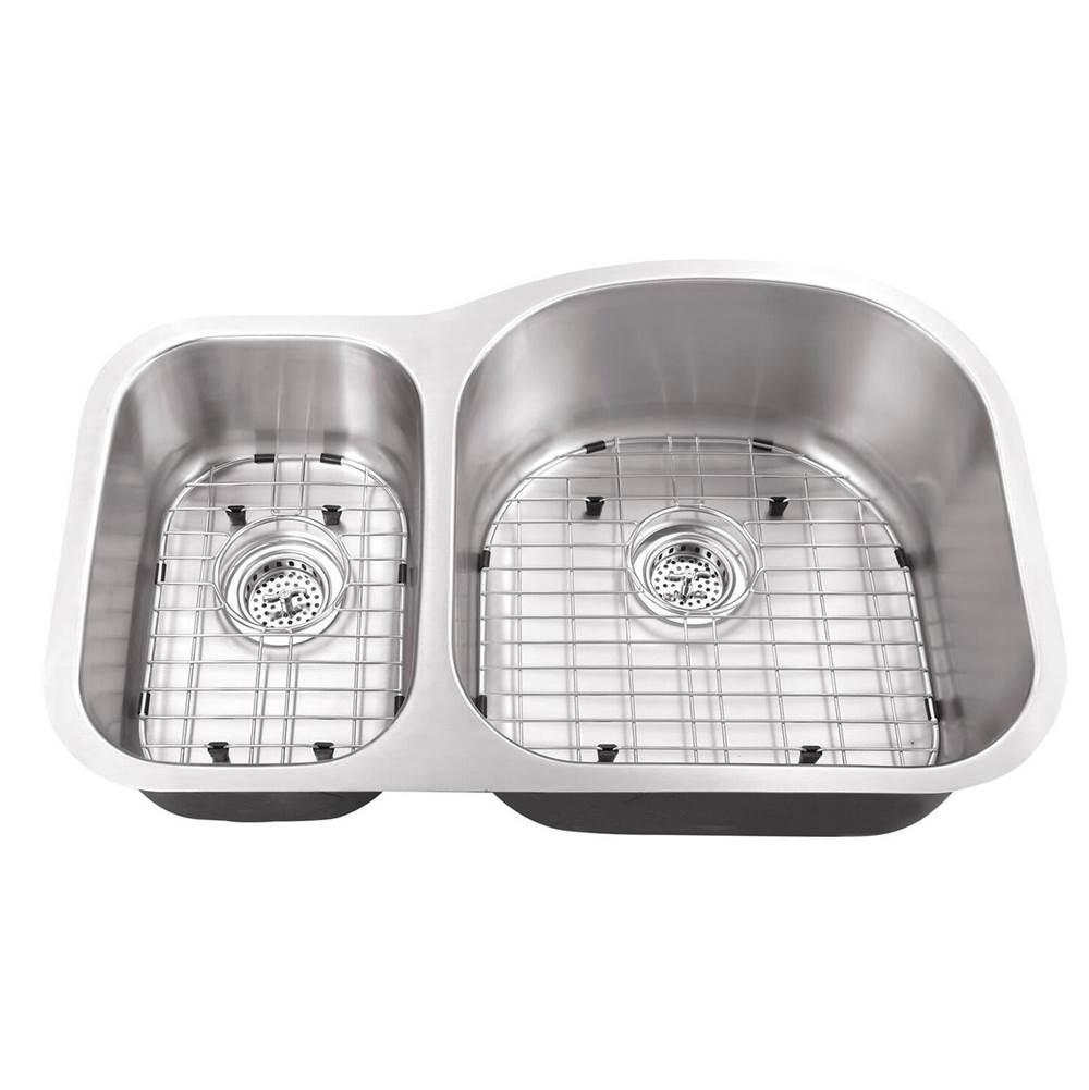 Cahaba Designs Undermount 31-1/2 x 20-1/2 in. 30/70 Eurostyle 16 Ga. Stainless Steel Kitchen Sink