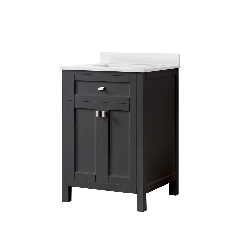 Cahaba Designs Juniper 24 in. Vanity in Charcoal Gray with Engineered Stone Top and Ceramic Basin