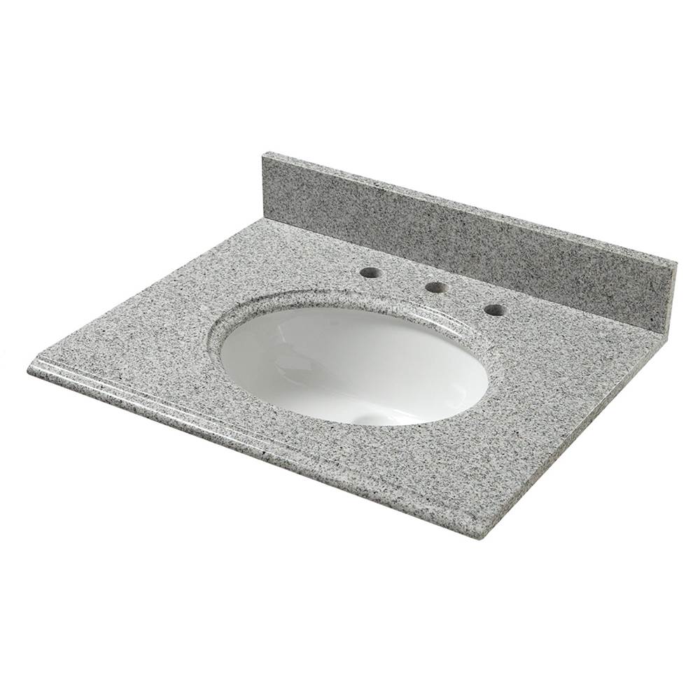 Cahaba Designs 25 in. x 22 in. Napoli Granite Vanity Top with Oval Basin and 8 in. Faucet Spread