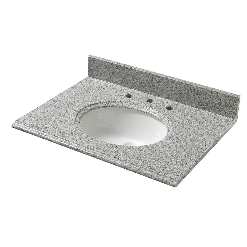 Cahaba Designs 31 in. x 22 in. Napoli Granite Vanity Top with Oval Basin and 8 in. Faucet Spread