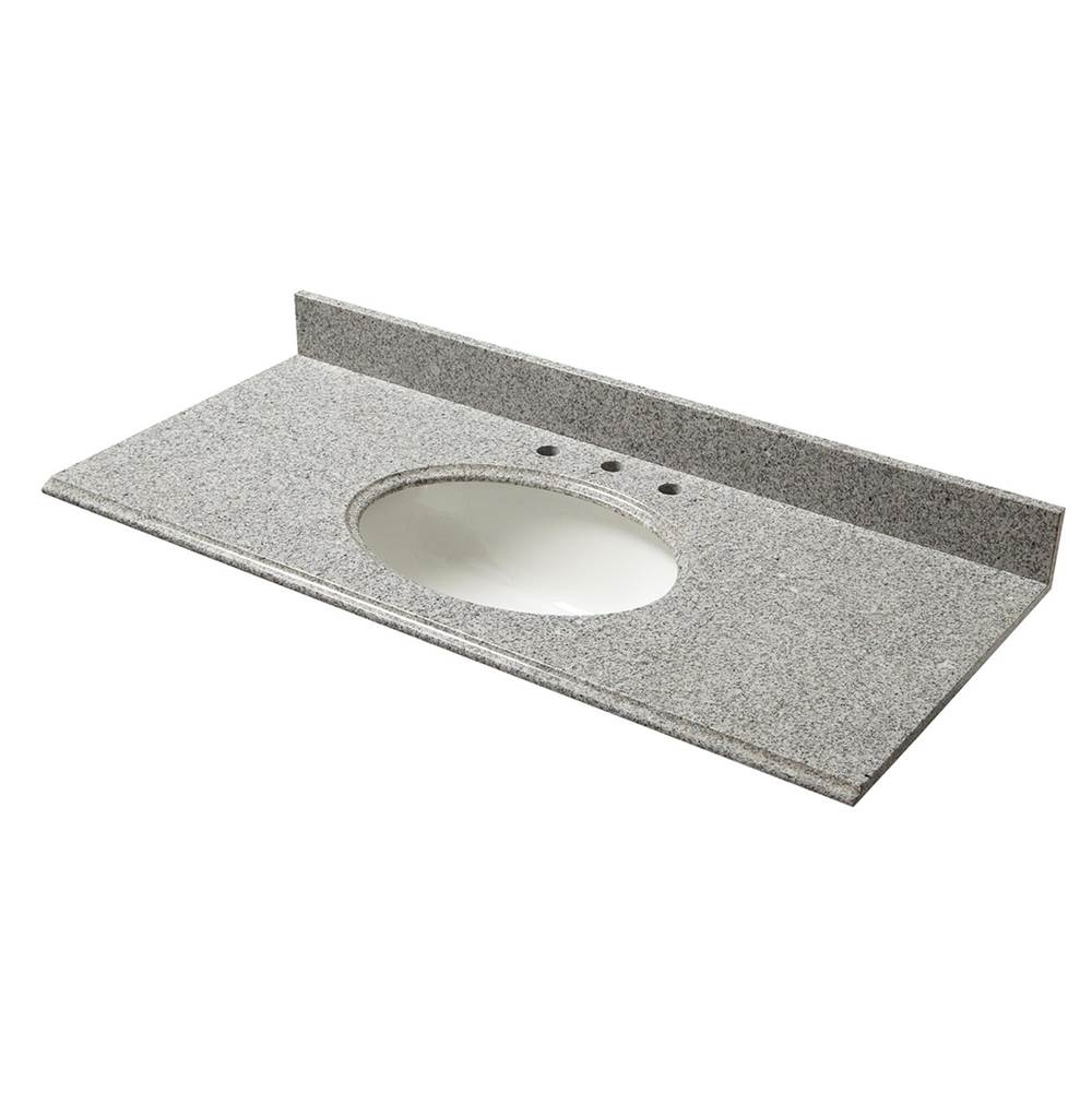Cahaba Designs 49 in. x 22 in. Napoli Granite Vanity Top with Oval Basin and 8 in. Faucet Spread
