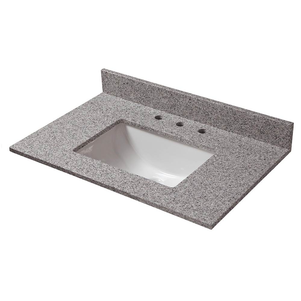 Cahaba Designs 31 in. x 22 in. Napoli Granite Vanity Top with Trough Basin and 8 in. Faucet Spread