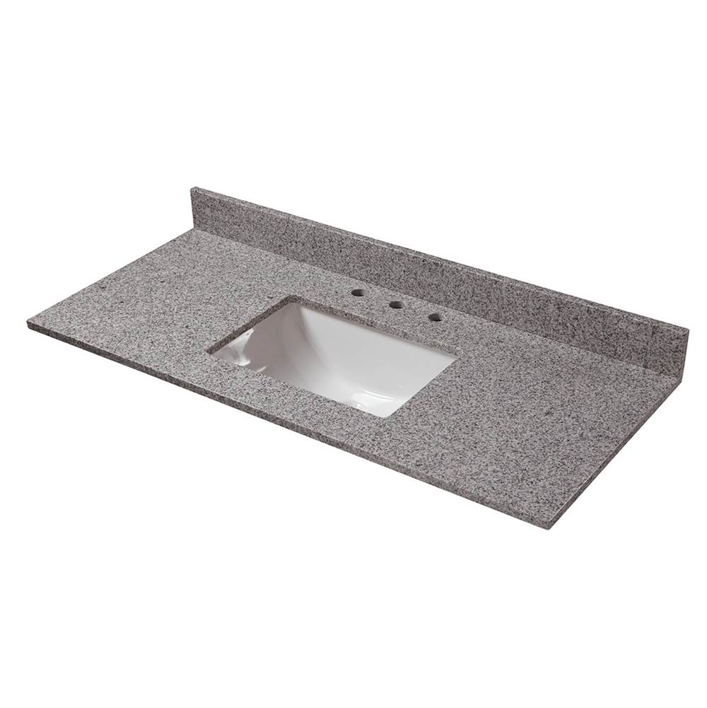 Cahaba Designs 49 in. x 22 in. Napoli Granite Vanity Top with Trough Basin and 8 in. Faucet Spread