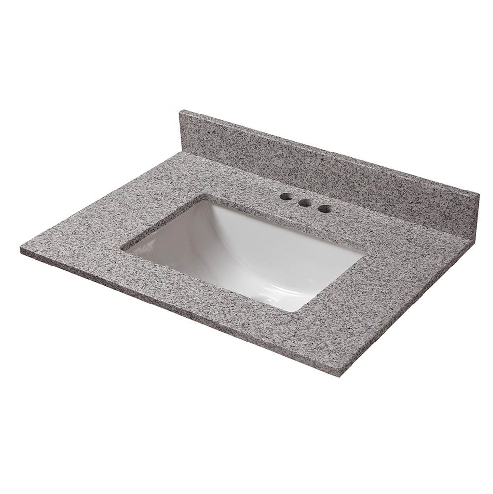 Cahaba Designs 25 in. x 19 in. Napoli Granite Vanity Top with Trough Basin and 4 in. Faucet Spread