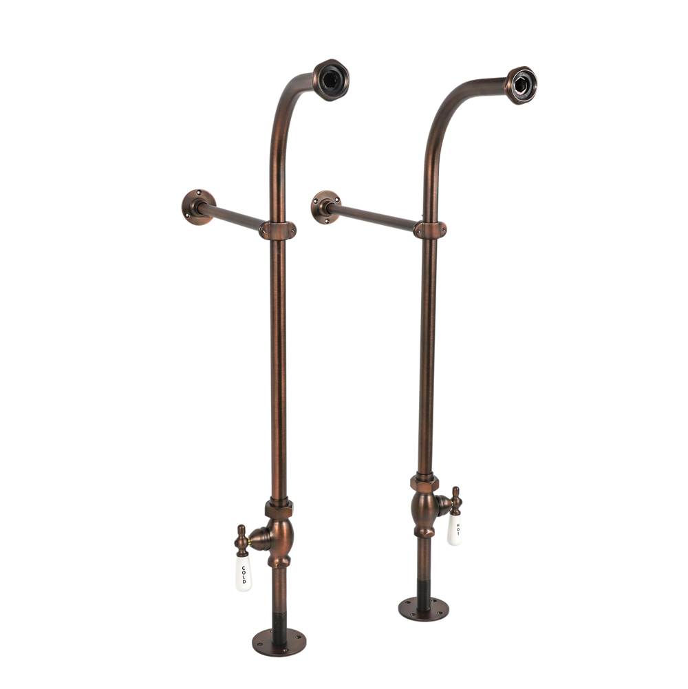 Cahaba Designs Freestanding Bath Supplies with Porcelain Lever Handles in Oil Rubbed Bronze