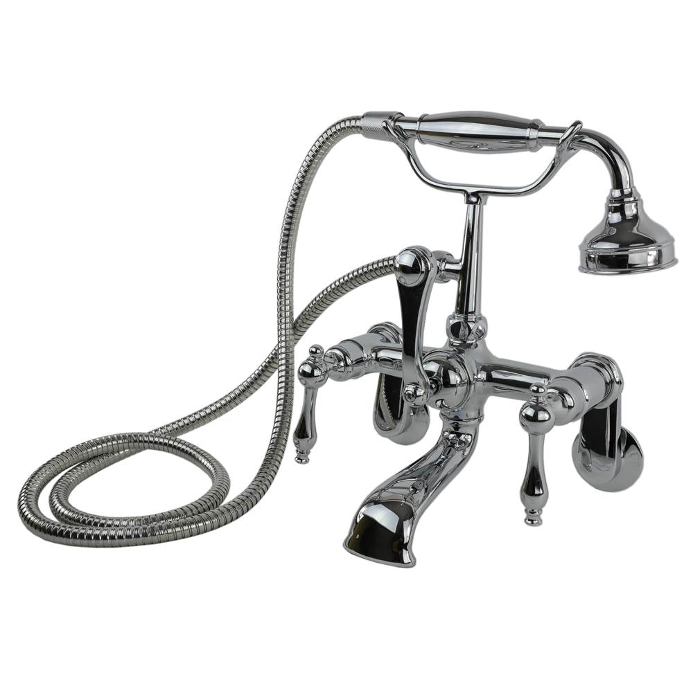 Cahaba Designs Traditional Tub Wall Mount Faucet with Handshower in Polished Chrome
