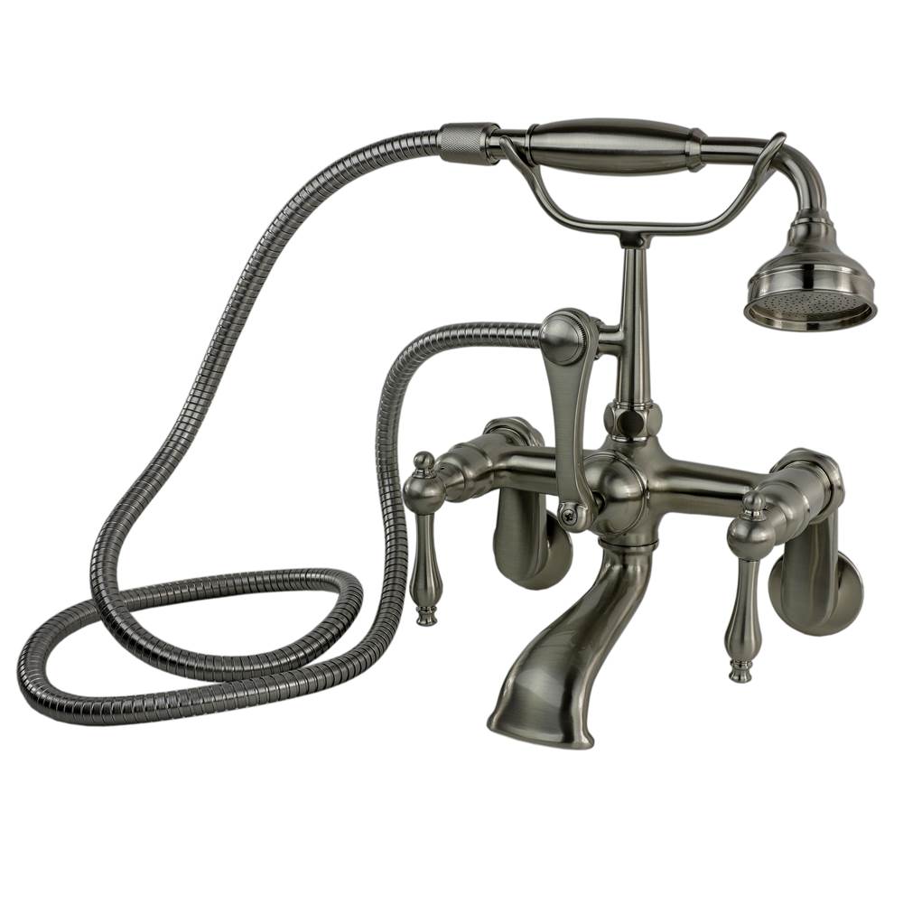Cahaba Designs Traditional Tub Wall Mount Faucet with Handshower in Satin Nickel