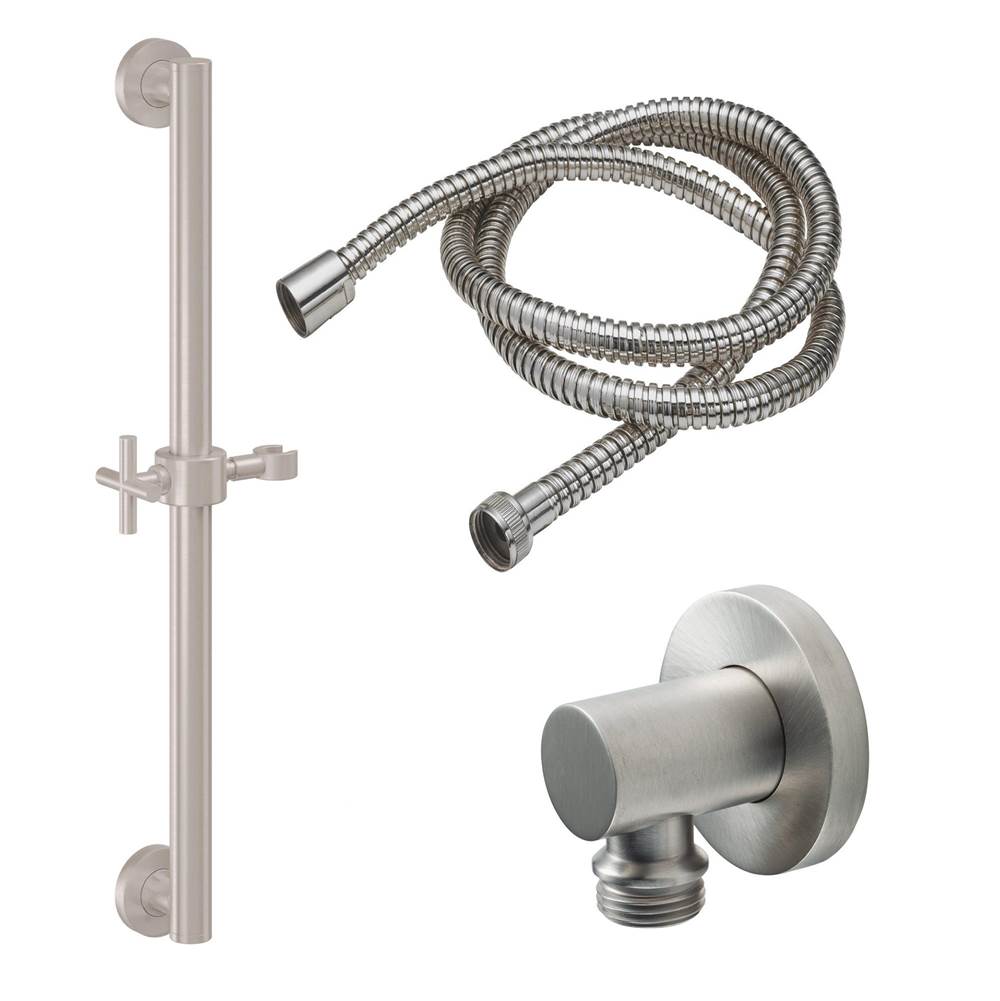 California Faucets 24'' Grab Bar Handshower Kit - Cross Handle with Round Base