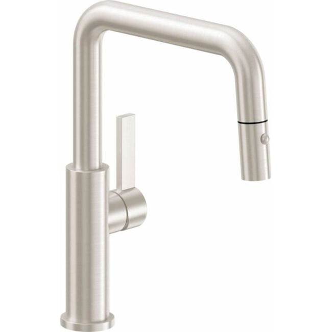 California Faucets Pull-Down Kitchen Faucet with Button Sprayer  - Quad Spout