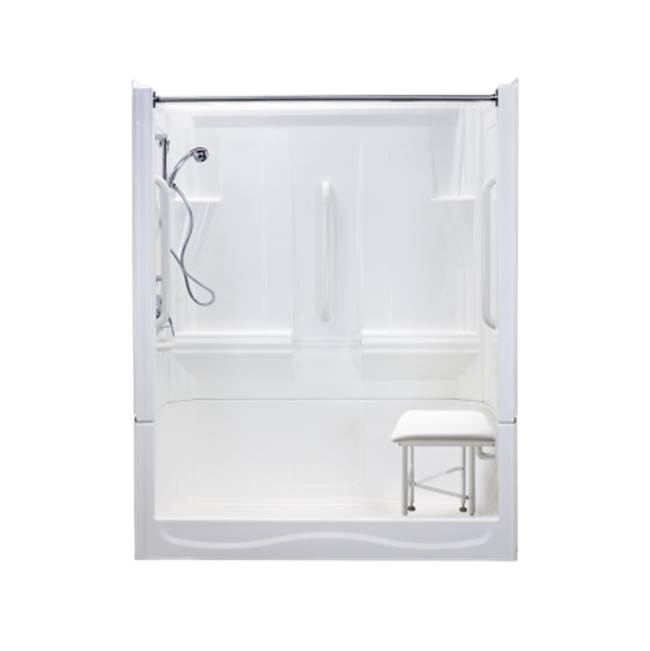 Clarion Bathware 60'' 4-Piece Shower W/ 7'' Threshold - Left Or Right Hand Drain