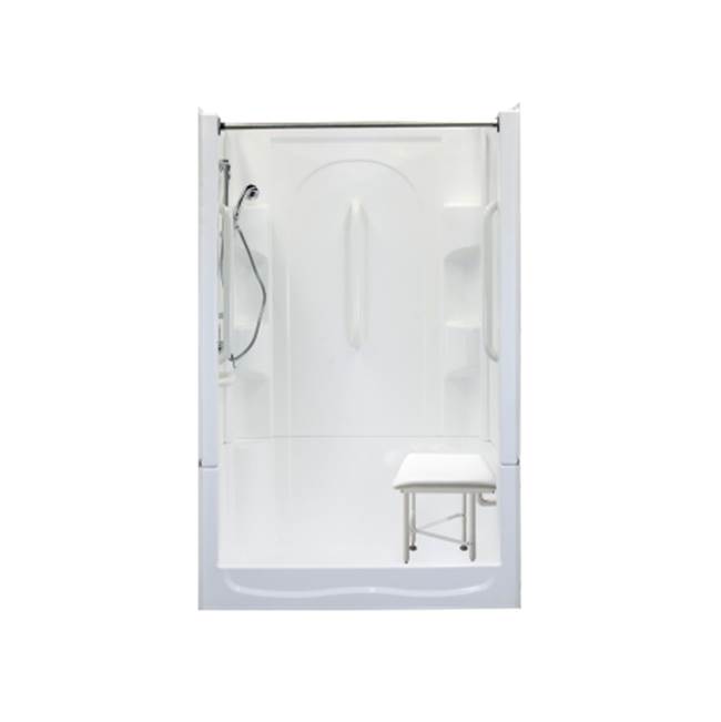 Clarion Bathware 48'' 4-Piece Shower W/ 7'' Threshold - Center Drain