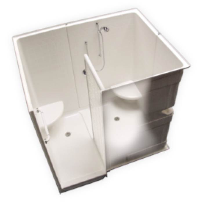 Clarion Bathware 78'' 4-Piece Walk-In Master Shower - Two Drains