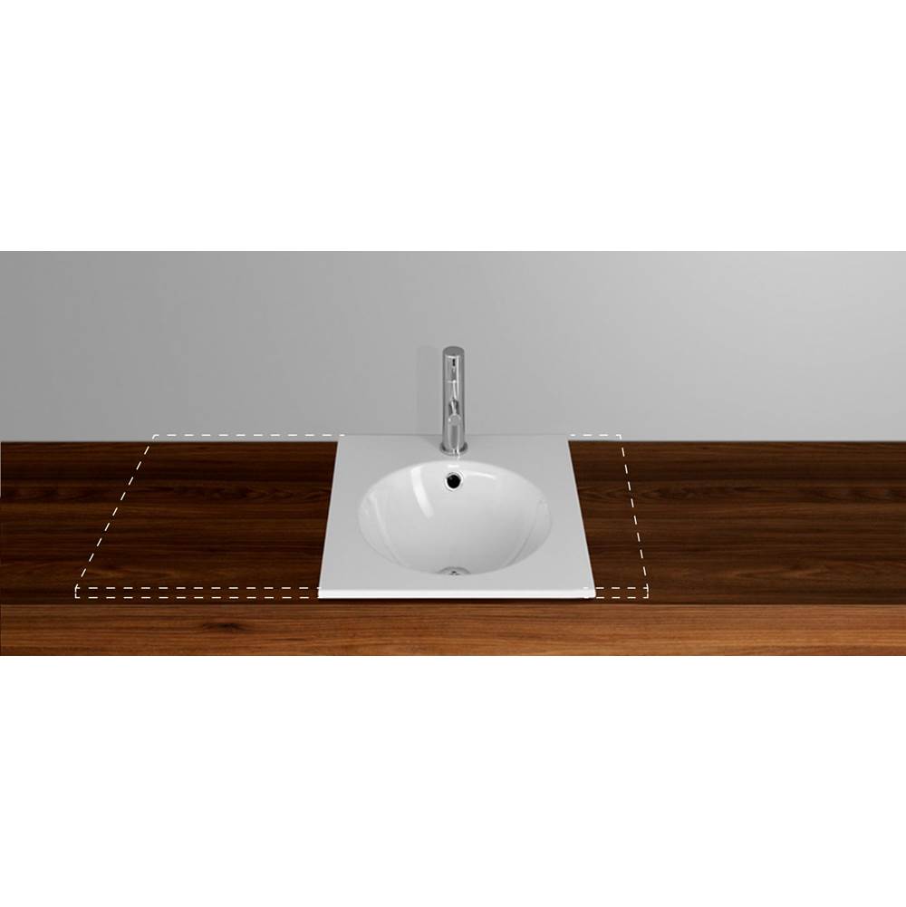 Schmidlin Orbis Vario Drop-In 1/2'' Border, Right Bowl Custom Size Washbasin