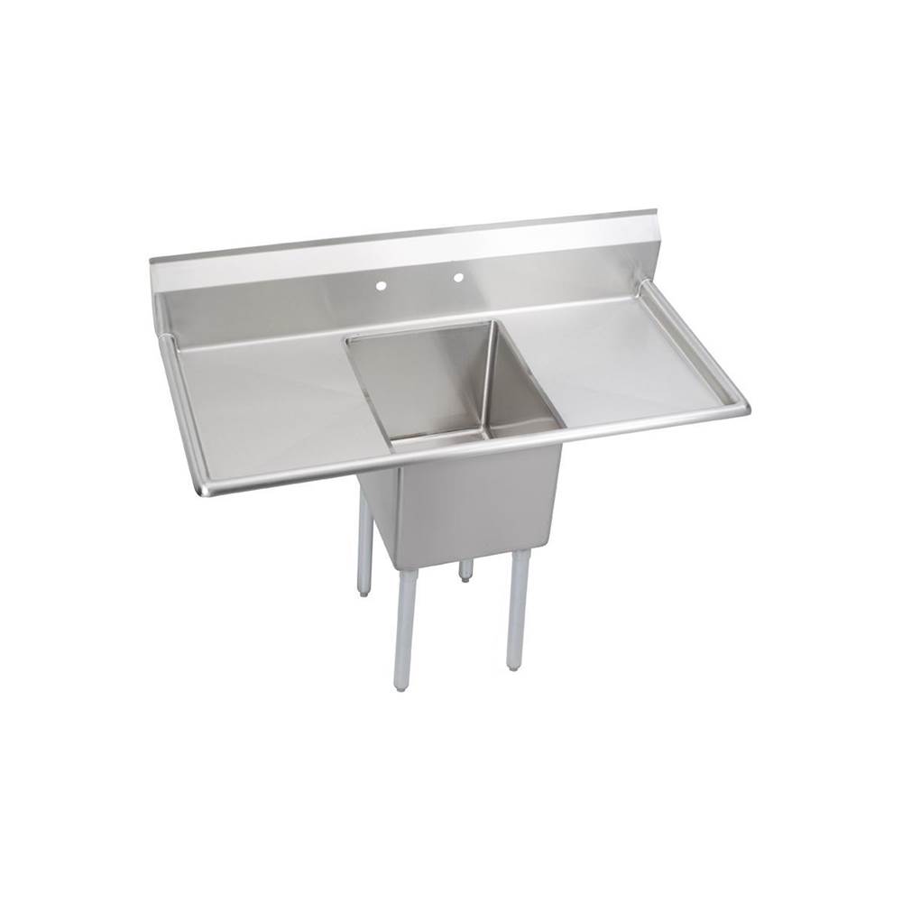 Elkay Dependabilt Stainless Steel 52'' x 25-13/16'' x 43-3/4'' 16 Gauge One Compartment Sink w/ 18'' Left and Right Drainboards and Stainless Steel Legs