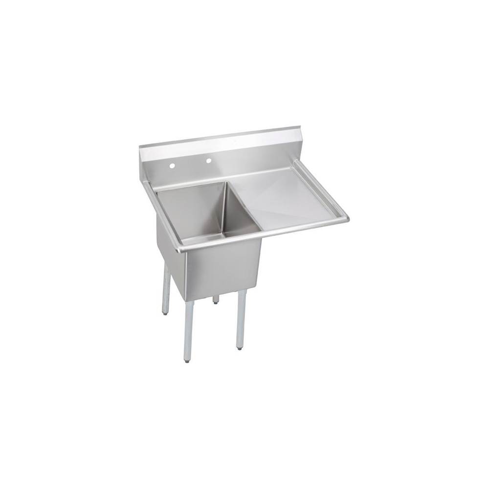 Elkay Dependabilt Stainless Steel 36-1/2'' x 25-13/16'' x 43-3/4'' 16 Gauge One Compartment Sink w/ 18'' Right Drainboard and Stainless Steel Legs
