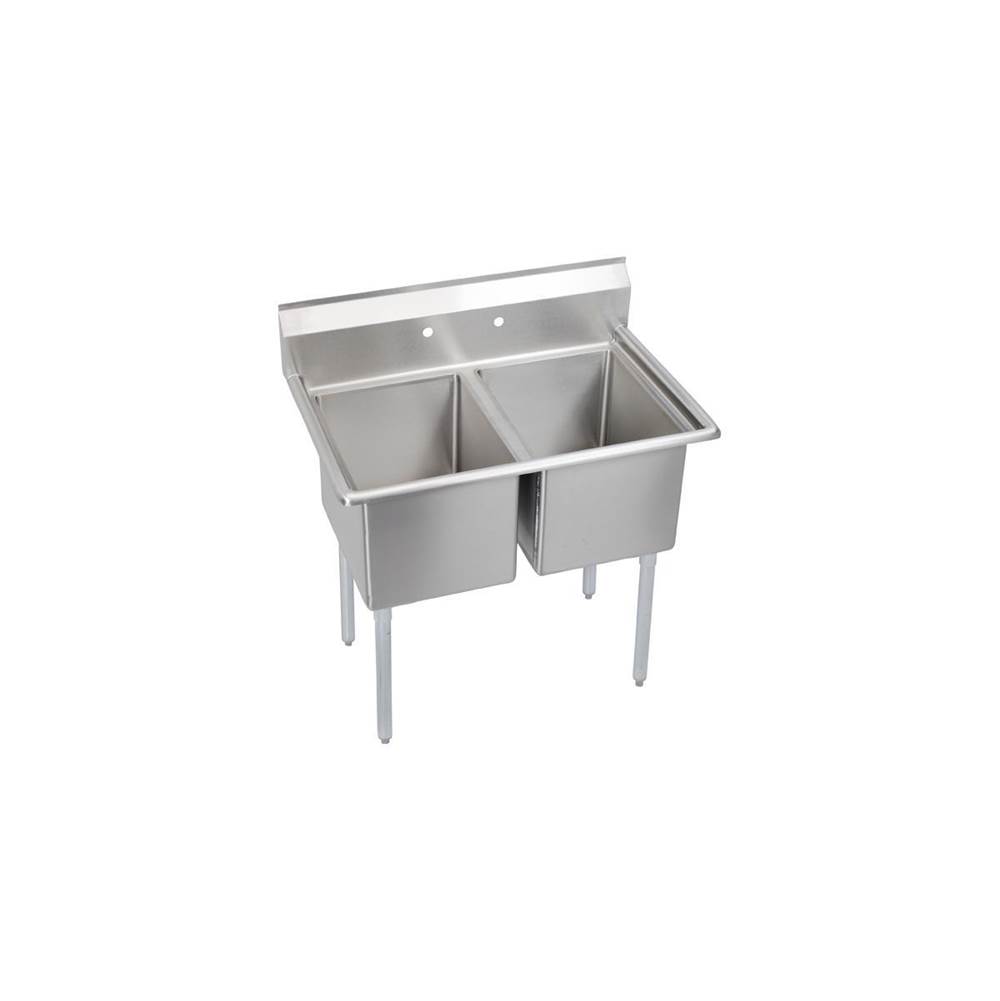 Elkay Dependabilt Stainless Steel 55'' x 29-13/16'' x 44-3/4'' 16 Gauge Two Compartment Sink with Stainless Steel Legs