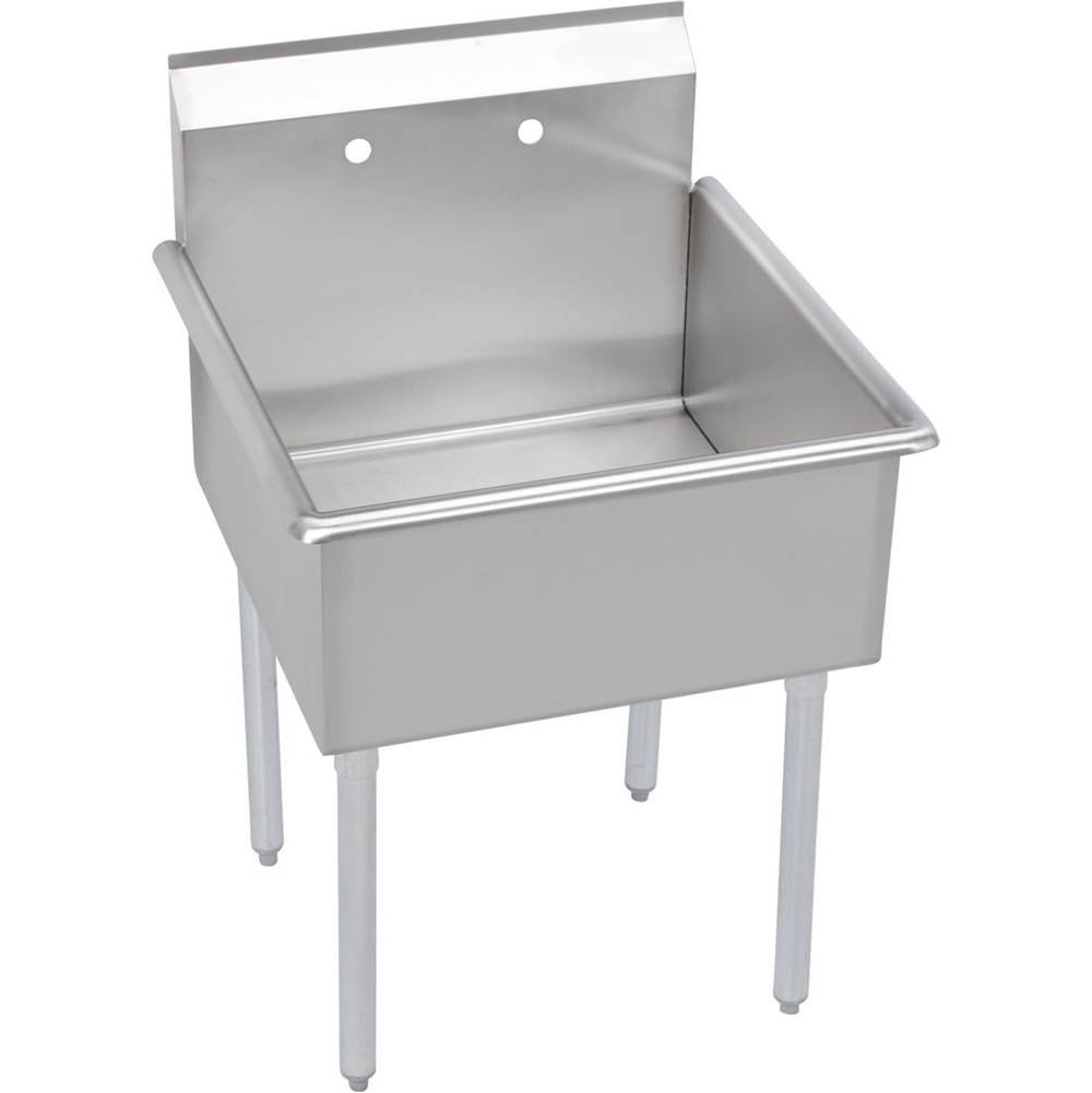 Elkay Dependabilt Stainless Steel 27'' x 27-1/2'' x 42'' 18 Gauge One Compartment Budget Sink with Stainless Steel Legs