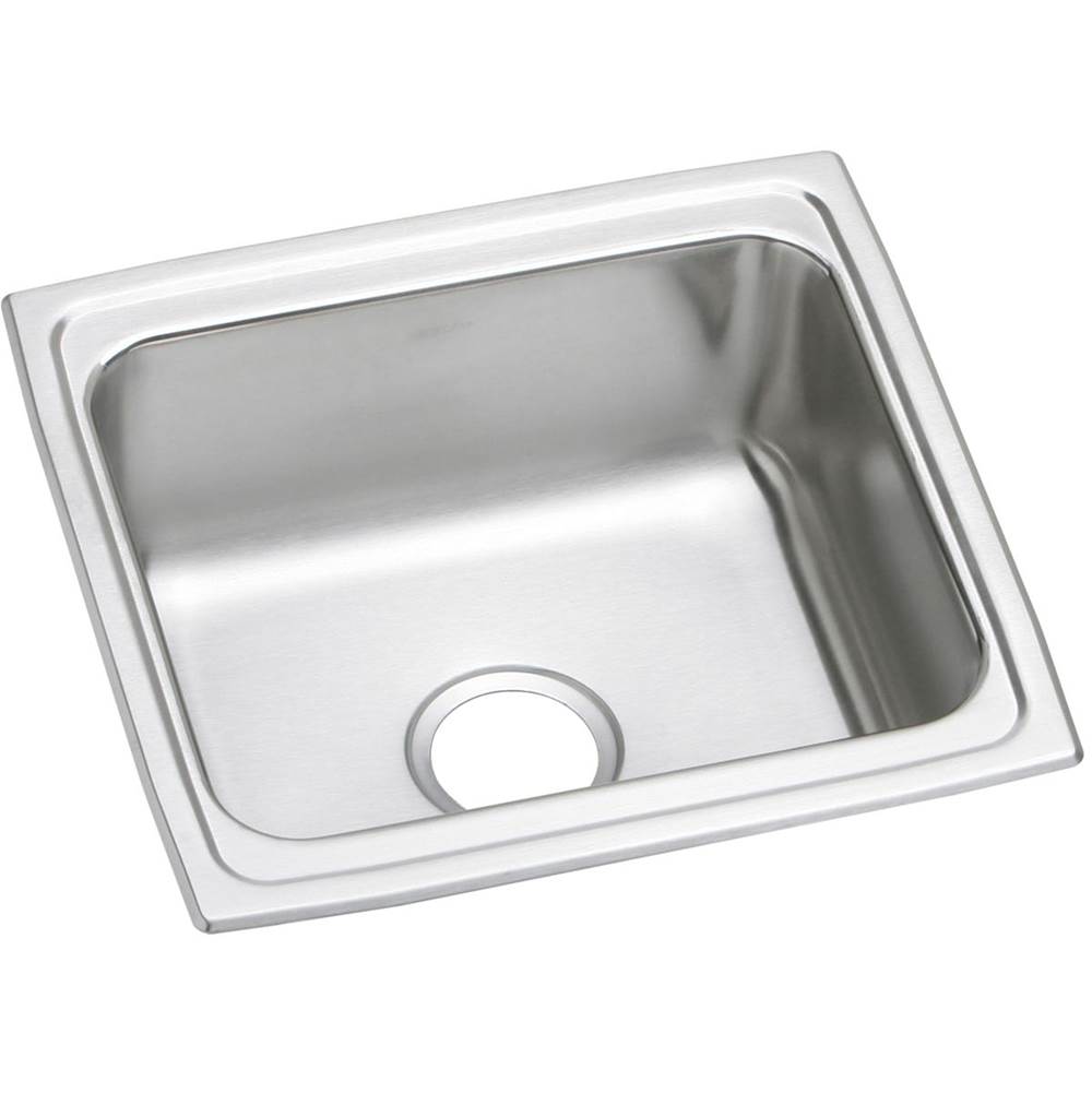 Elkay Lustertone Classic Stainless Steel 19'' x 18'' x 10-1/8'', Single Bowl Drop-in Bar Sink with Perfect Drain