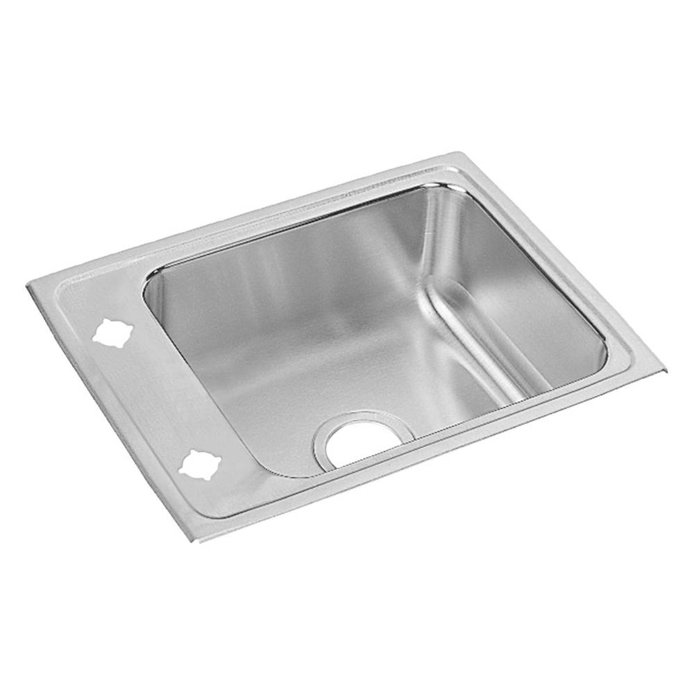 Elkay Lustertone Classic Stainless Steel 22'' x 17'' x 5-1/2'', 1-Hole Single Bowl Drop-in Classroom ADA Sink with Quick-clip