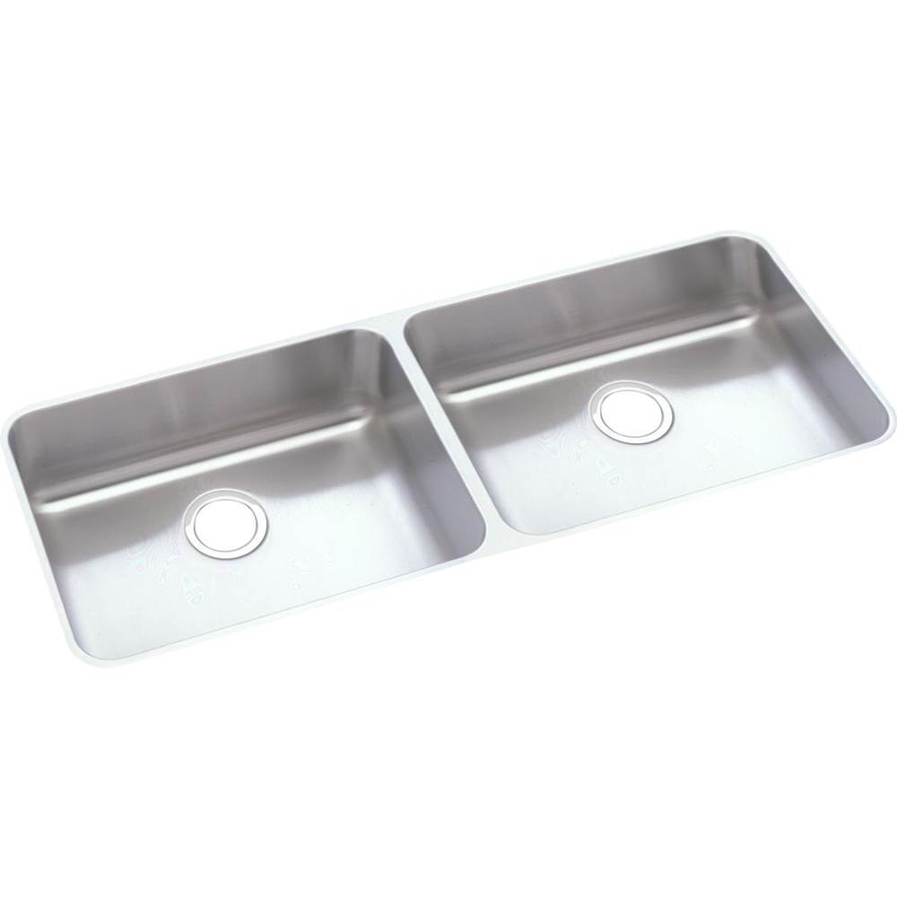 Elkay Lustertone Classic Stainless Steel 41-3/4'' x 18-1/2'' x 5-3/8'', Equal Double Bowl Undermount ADA Sink