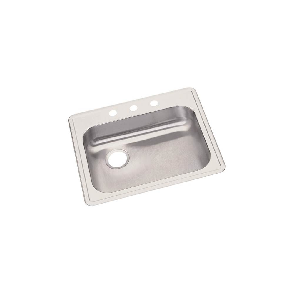 Elkay Dayton Stainless Steel 25'' x 21-1/4'' x 5-3/8'', MR2-Hole Single Bowl Drop-in Sink with Left Drain