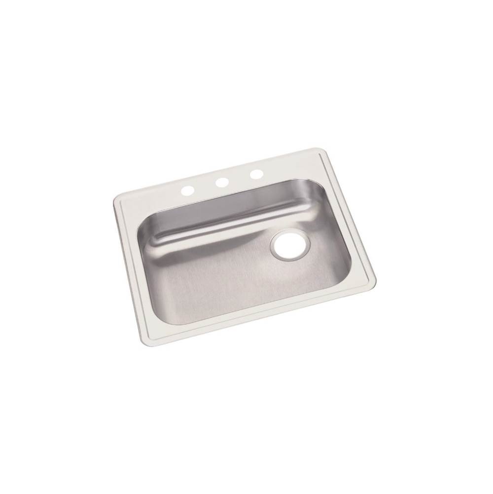 Elkay Dayton Stainless Steel 25'' x 22'' x 5-3/8'', MR2-Hole Single Bowl Drop-in Sink with Right Drain