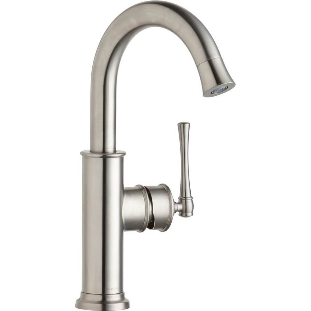 Elkay Explore Single Hole Bar Faucet with Forward Only Lever Handle Lustrous Steel