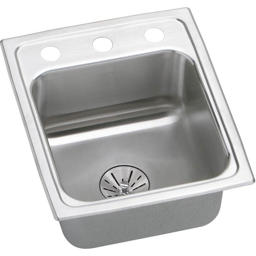 Elkay Lustertone Classic Stainless Steel 13'' x 16'' x 6-1/2'', Single Bowl Drop-in ADA Sink with Perfect Drain