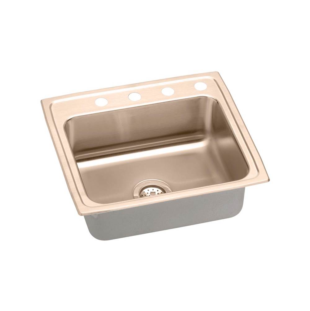 Elkay CuVerro Antimicrobial Copper 22'' x 19-1/2'' x 6-1/2'', Single Bowl Drop-in ADA Sink