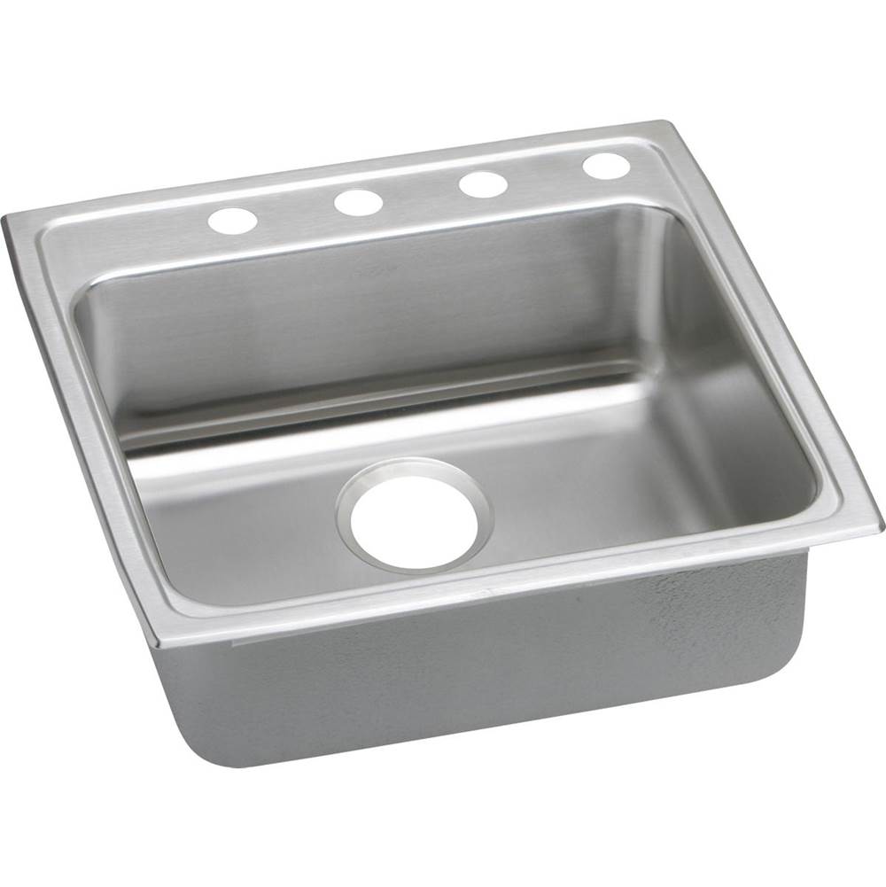 Elkay Lustertone Classic Stainless Steel 22'' x 22'' x 6-1/2'', 0-Hole Single Bowl Drop-in ADA Sink with Quick-clip