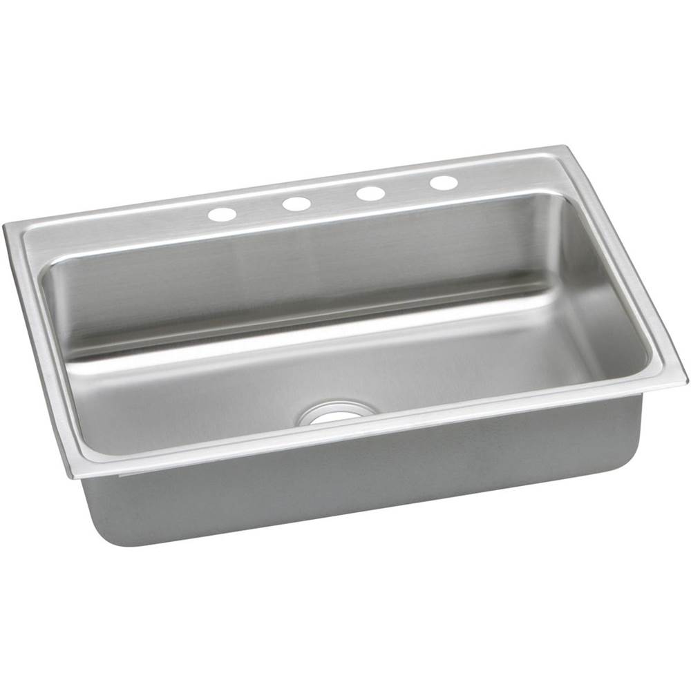 Elkay Lustertone Classic Stainless Steel 31'' x 22'' x 6'', 1-Hole Single Bowl Drop-in ADA Sink with Quick-clip