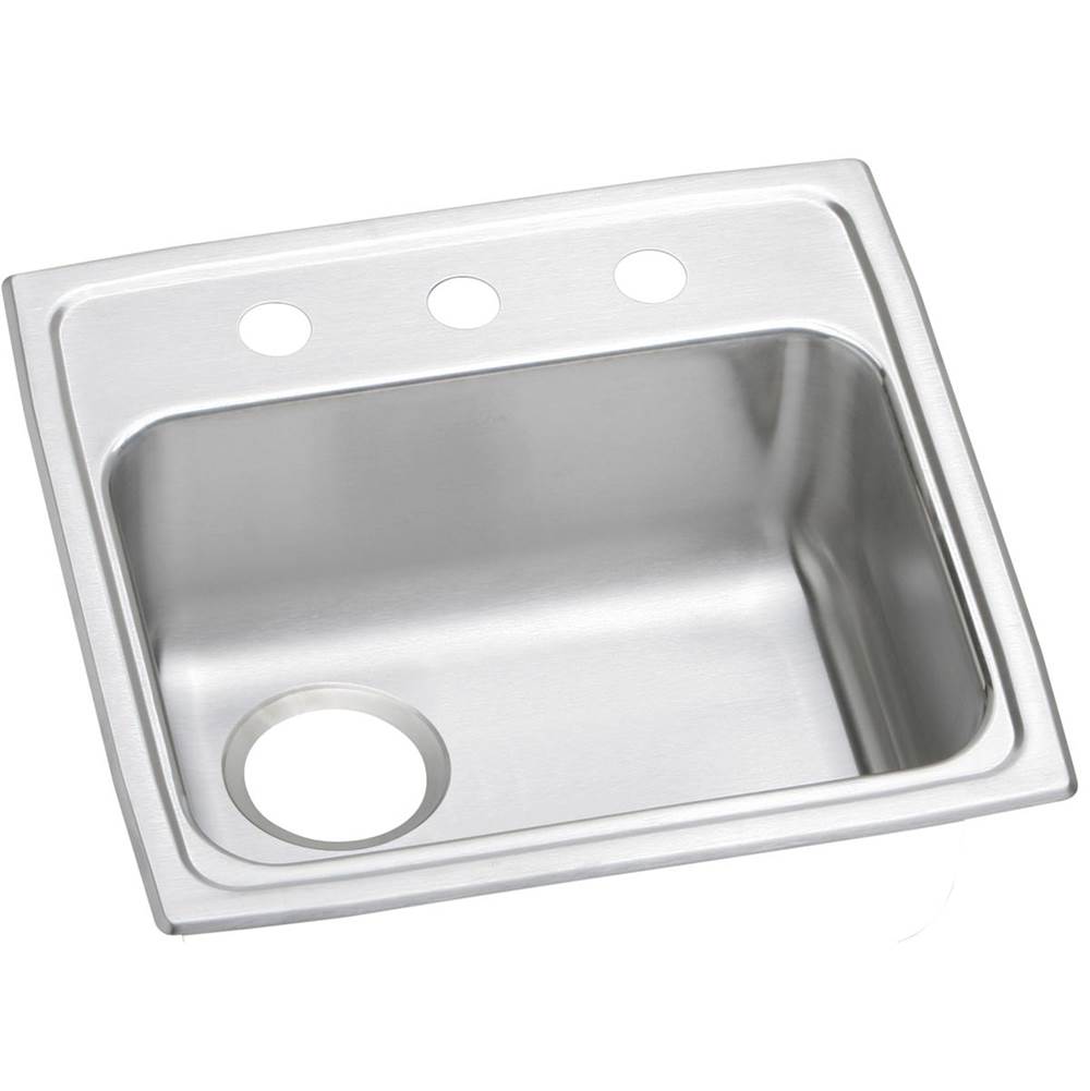 Elkay Celebrity Stainless Steel 19-1/2'' x 19'' x 5-1/2'', 2-Hole Single Bowl Drop-in ADA Sink with Quick-clip and Left Drain