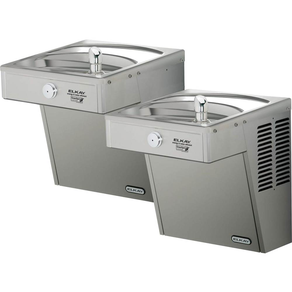 Elkay Cooler Wall Mount Bi-Level ADA Frost Resistant, Vandal-Resistant Non-Filtered Non-Refrigerated Stainless