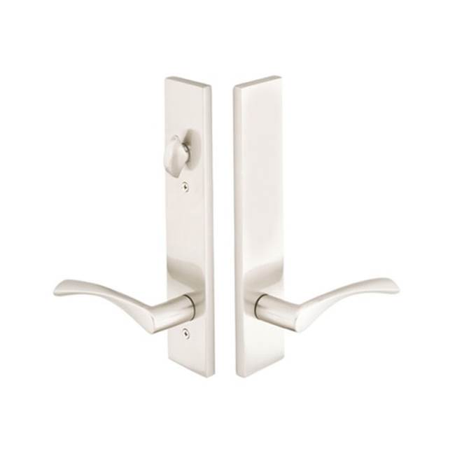 Emtek Multi Point C7, Non-Keyed American T-turn IS, Fixed Handles, Modern Style, 2'' x 10'', Cortina Lever, LH, US26