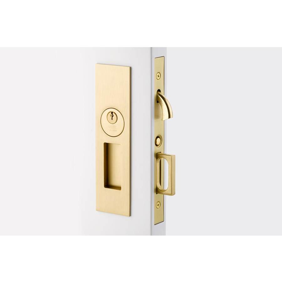 Emtek Keyed, Narrow Modern Rectangular Pocket Door Mortise Lock, US14
