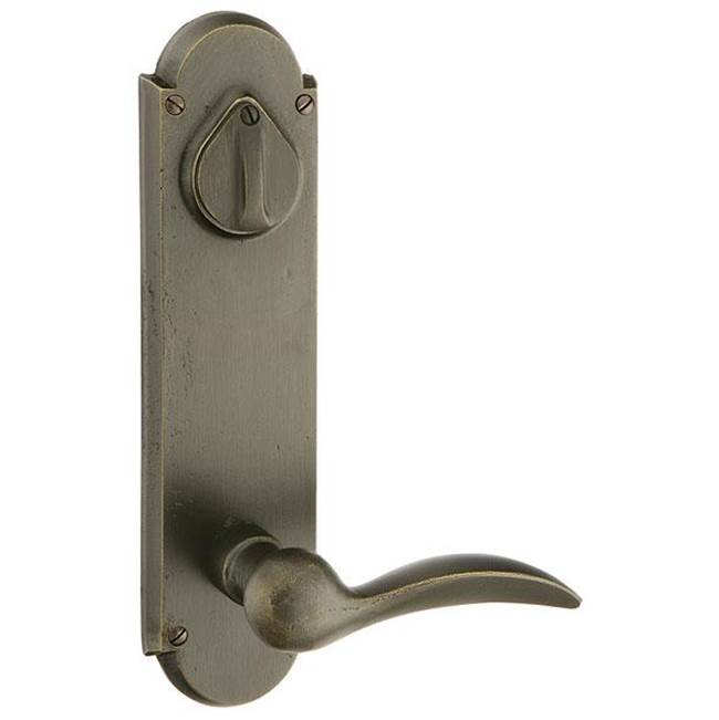 Emtek Passage Single Keyed, Sideplate Locksets No.5 5-1/2'' Center to Center Keyed, Winchester Knob, FB