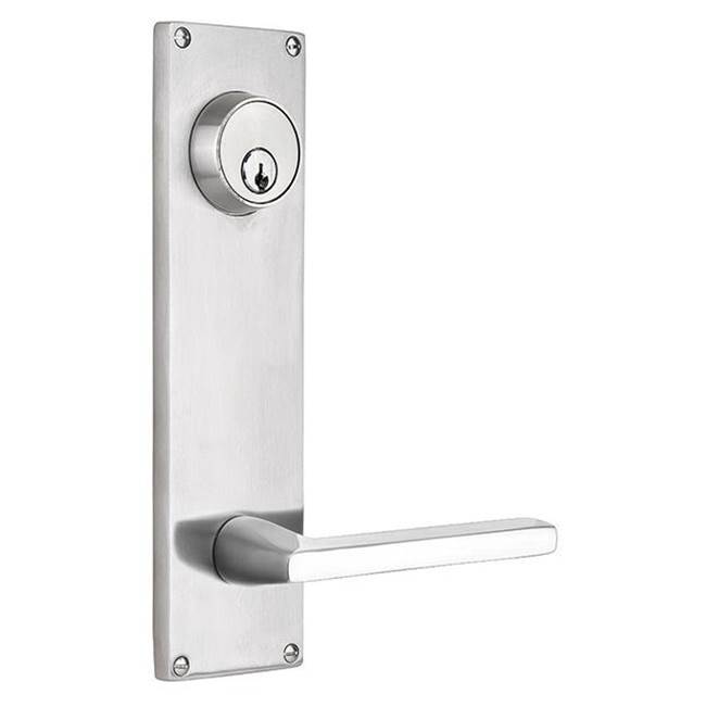 Emtek Passage Double Keyed, Sideplate Locksets Stainless Steel 5-1/2'' Center to Center Keyed, Stainless Steel Cologne Lever, LH, SS