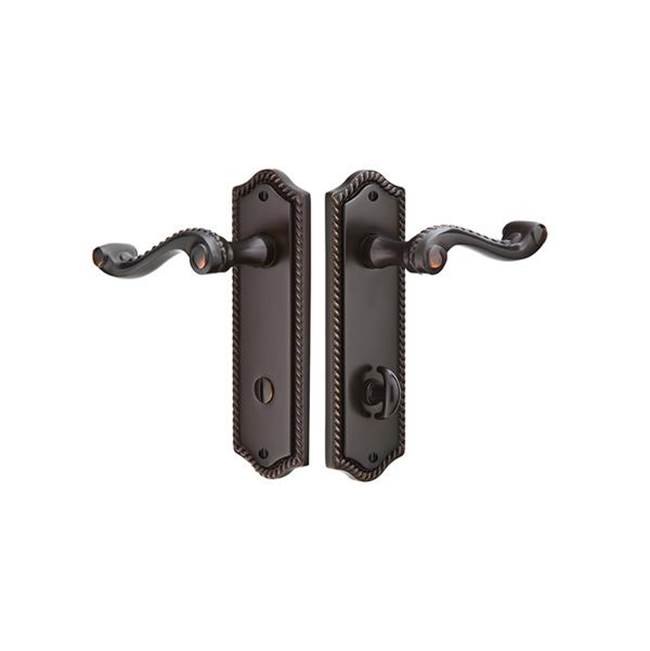 Emtek Rope Sideplate Lockset, Thumbturn Privacy, Non-Keyed, Cortina Lever, US15