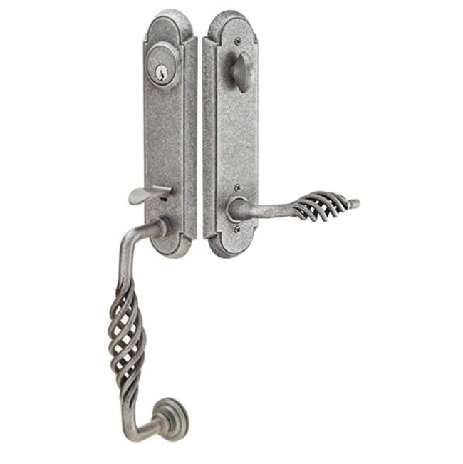 Emtek Multi Point C1, Keyed with American Cyl, Arched Style, 1-1/2'' x 11'', Montrose Lever, LH, FB